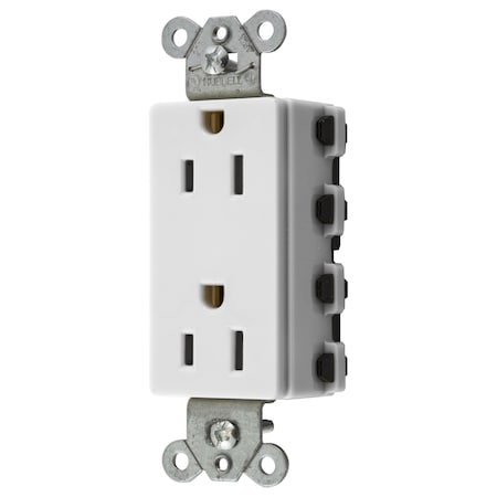 Hubbell Wiring Device-Kellems Straight Blade Receptacle, 5-15R, 15 A, 125V AC, 2 Pole, 3 Wire, Flush Mount, Grounded SNAP2152WA